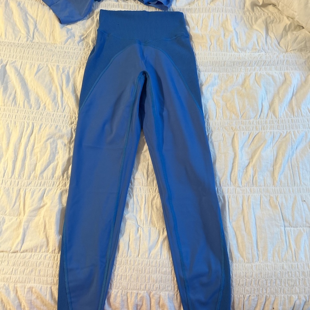 AERIE blue ribbed leggings